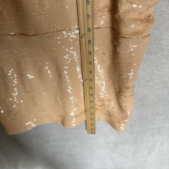Revolve L\'Academie Women's Sz Large Sequin Dress Swiftie Light Peach Nude
